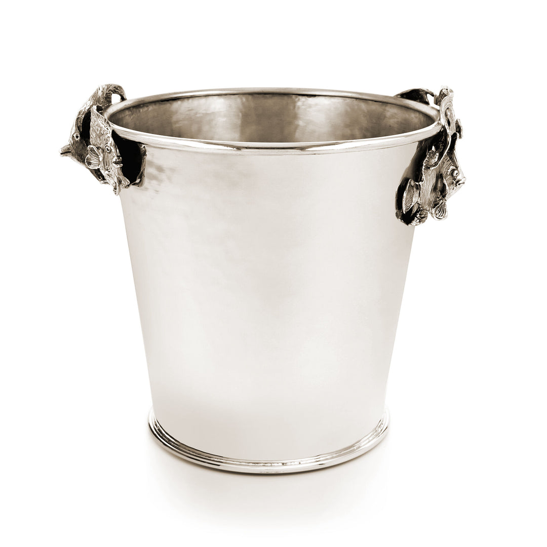 Cubo para champán Giovanni Raspini Tropical Fish - Cubo para champán en bronce blanco - B0084