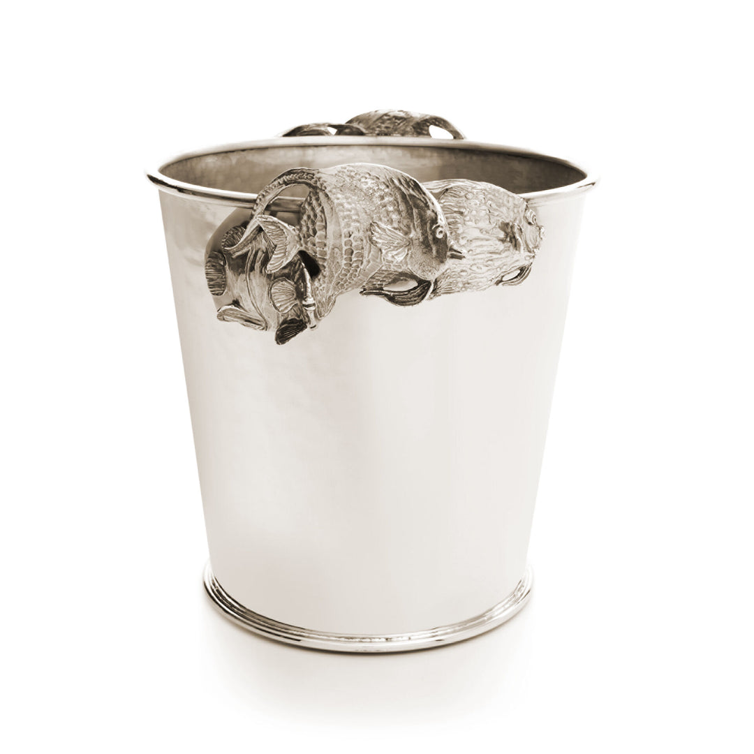 Cubo para champán Giovanni Raspini Tropical Fish - Cubo para champán en bronce blanco - B0084