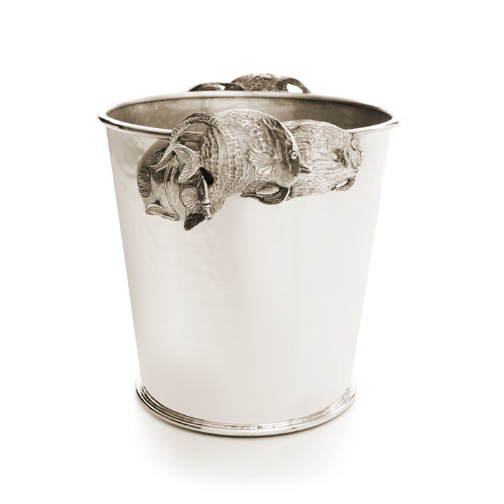 Cubo para champán Giovanni Raspini Tropical Fish - Cubo para champán en bronce blanco - B0084
