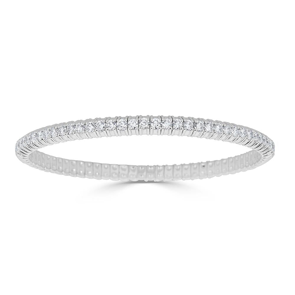 Bracelet tennis élastique Zydo avec diamants or blanc 64072