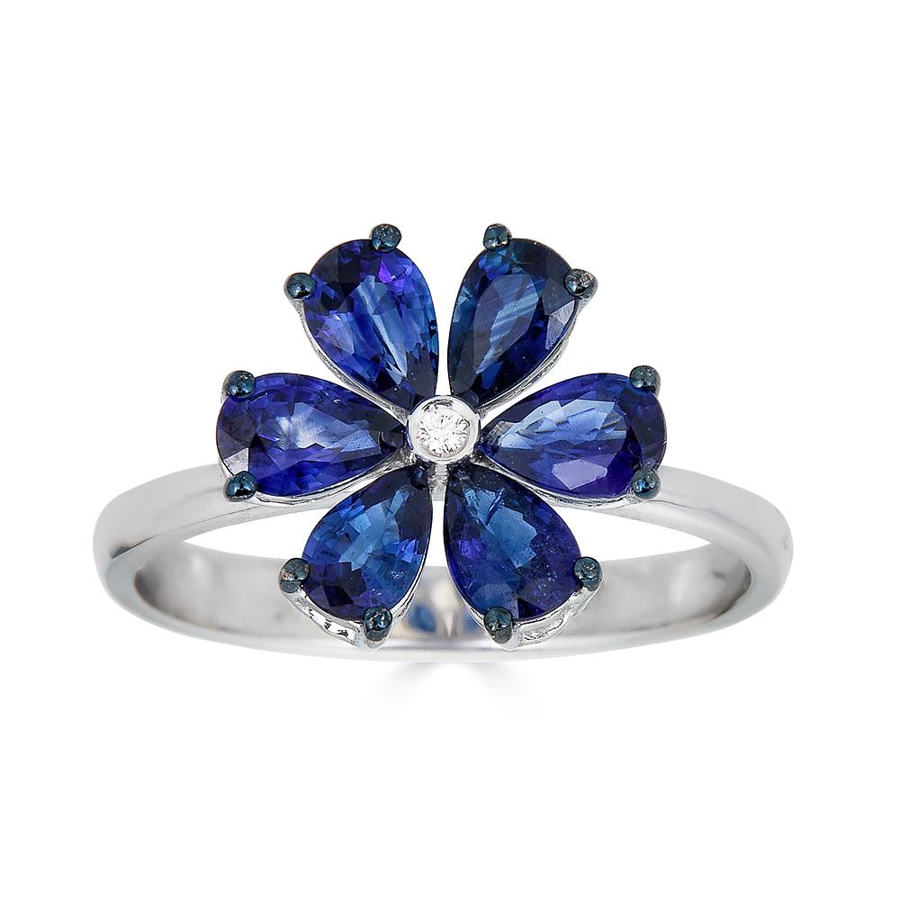 Bague Zydo avec fleur de diamant et pierres précieuses de couleur or rose 62221