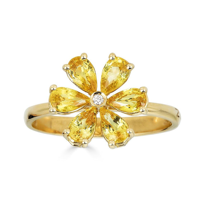 Bague Zydo avec fleur de diamant et pierres précieuses de couleur or rose 62221