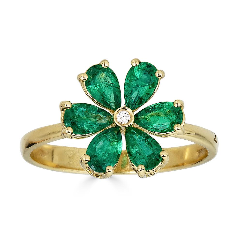 Bague Zydo avec fleur de diamant et pierres précieuses de couleur or rose 62221
