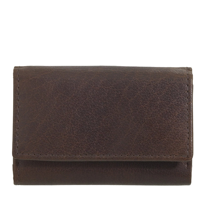 Nuvola Pelle Petit portefeuille pour homme en cuir de buffle à trois volets avec porte-monnaie, porte-billets et porte-monnaie