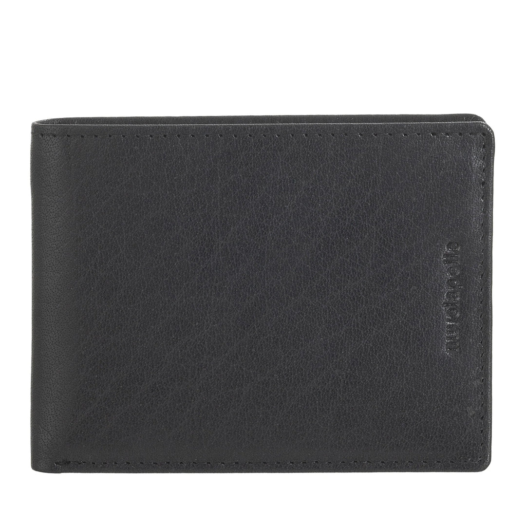 Nuvola Pelle Petit portefeuille fin pour homme en cuir de buffle véritable – Porte-cartes compact pour billets et 6 poches fendues pour cartes et documents
