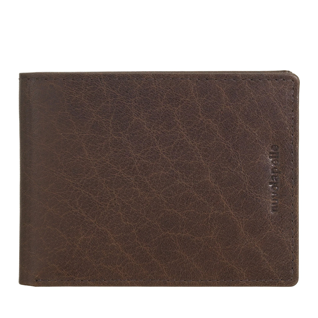 Nuvola Pelle Petit portefeuille fin pour homme en cuir de buffle véritable – Porte-cartes compact pour billets et 6 poches fendues pour cartes et documents