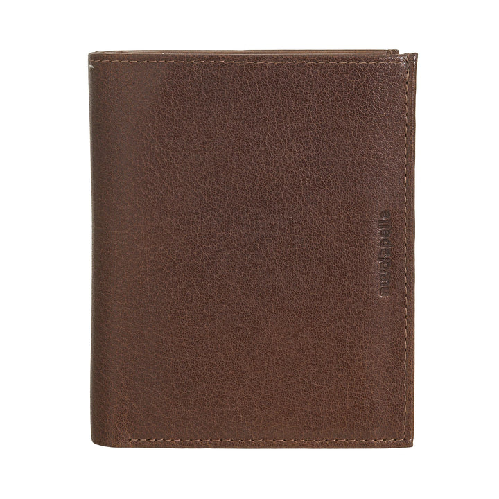Nuvola Pelle Grand Portefeuille pour Homme en Cuir de Buffle avec Fermeture Éclair Interne et Porte-Monnaie - Portefeuille Vertical pour Cartes, Photos et Billets