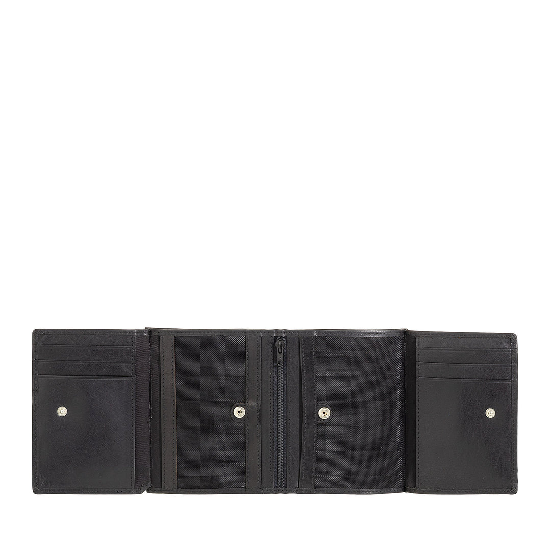 Nuvola Pelle Grand Portefeuille pour Homme en Cuir de Buffle avec Fermeture Éclair Interne et Porte-Monnaie - Portefeuille Vertical pour Cartes, Photos et Billets