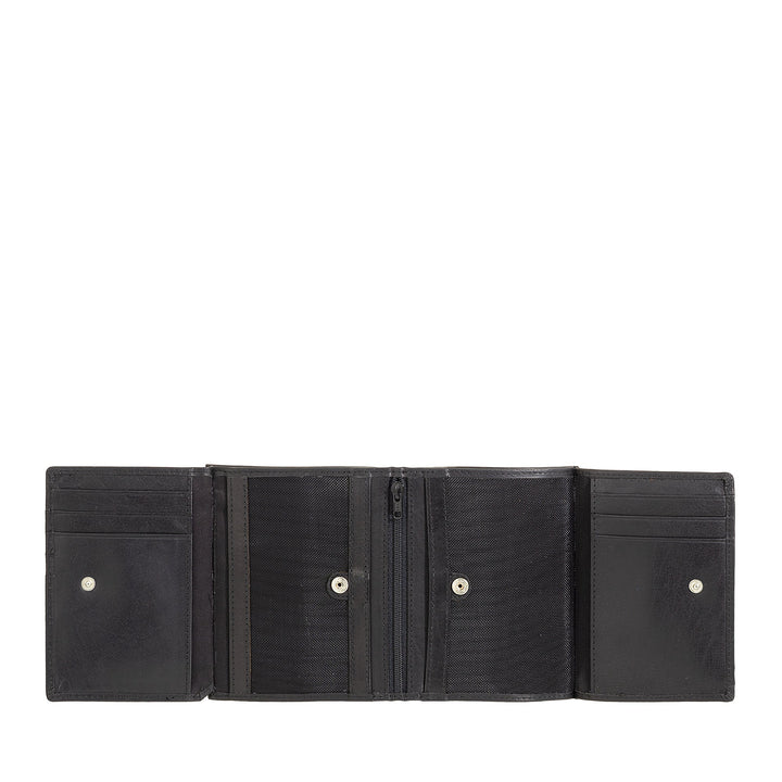 Nuvola Pelle Grand Portefeuille pour Homme en Cuir de Buffle avec Fermeture Éclair Interne et Porte-Monnaie - Portefeuille Vertical pour Cartes, Photos et Billets