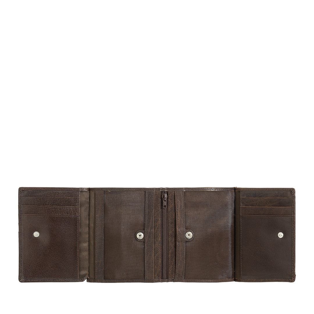 Nuvola Pelle Grand Portefeuille pour Homme en Cuir de Buffle avec Fermeture Éclair Interne et Porte-Monnaie - Portefeuille Vertical pour Cartes, Photos et Billets
