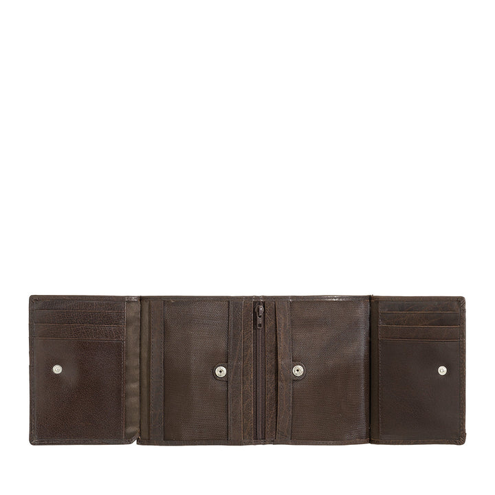 Nuvola Pelle Grand Portefeuille pour Homme en Cuir de Buffle avec Fermeture Éclair Interne et Porte-Monnaie - Portefeuille Vertical pour Cartes, Photos et Billets