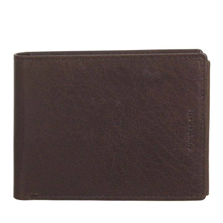 Nuvola Pelle Portefeuille pour Homme en Cuir de Buffle avec Porte-Monnaie – Portefeuille Classique avec Fermeture éclair intérieure, Poches pour Cartes de crédit et Billets de Banque, Porte-Photo