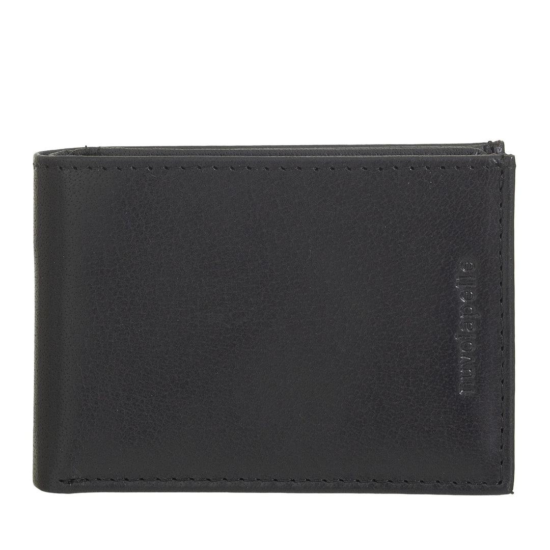 Nuvola Pelle Mini Portafoglio Uomo Piccolo in Pelle di Bufalo Tascabile - Portafoglio Piccolo da Giacca con Portamonete, Tasche con Retina Trasparente