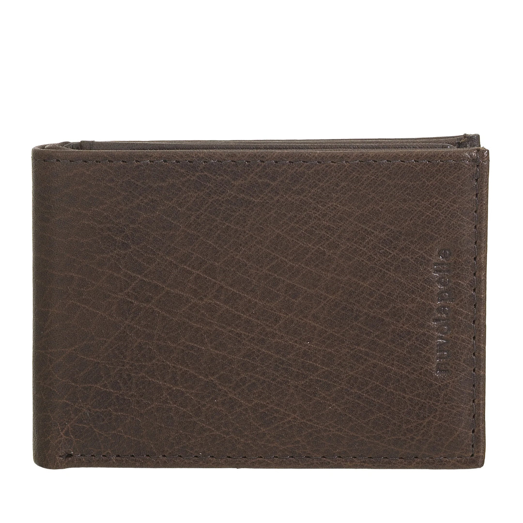 Nuvola Pelle Mini Petit Portefeuille pour Homme en Cuir de Buffle avec Poche - Petit Portefeuille avec Porte-Monnaie, Poches avec Filet Transparent