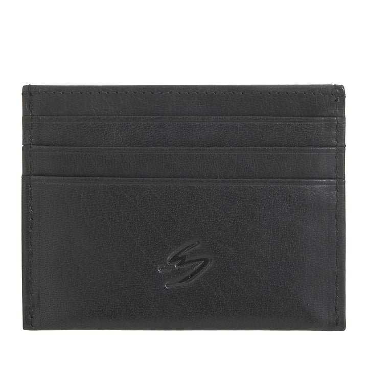 Nuvola Pelle Tarjetero Delgado para Hombre y Mujer en Piel de Búfalo - Cartera de Bolsillo de Piel Fina con 6 Ranuras para Tarjetas