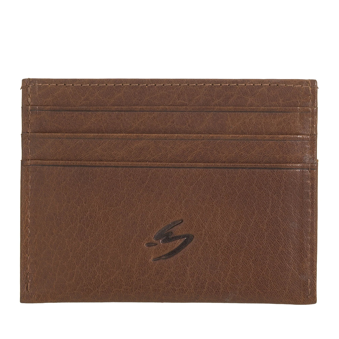 Nuvola Pelle Porta Carte di Credito Uomo Donna Slim in Pelle Bufalo - Portafoglio Sottile Tascabile di Pelle con 6 Slot Porta Tessere