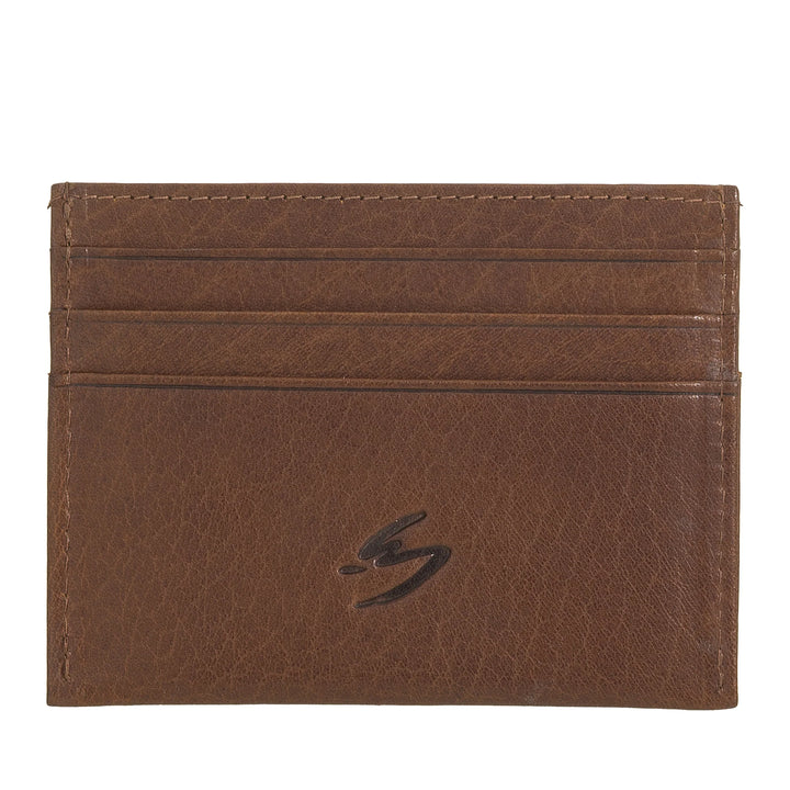 Nuvola Pelle Porta Carte di Credito Uomo Donna Slim in Pelle Bufalo - Portafoglio Sottile Tascabile di Pelle con 6 Slot Porta Tessere
