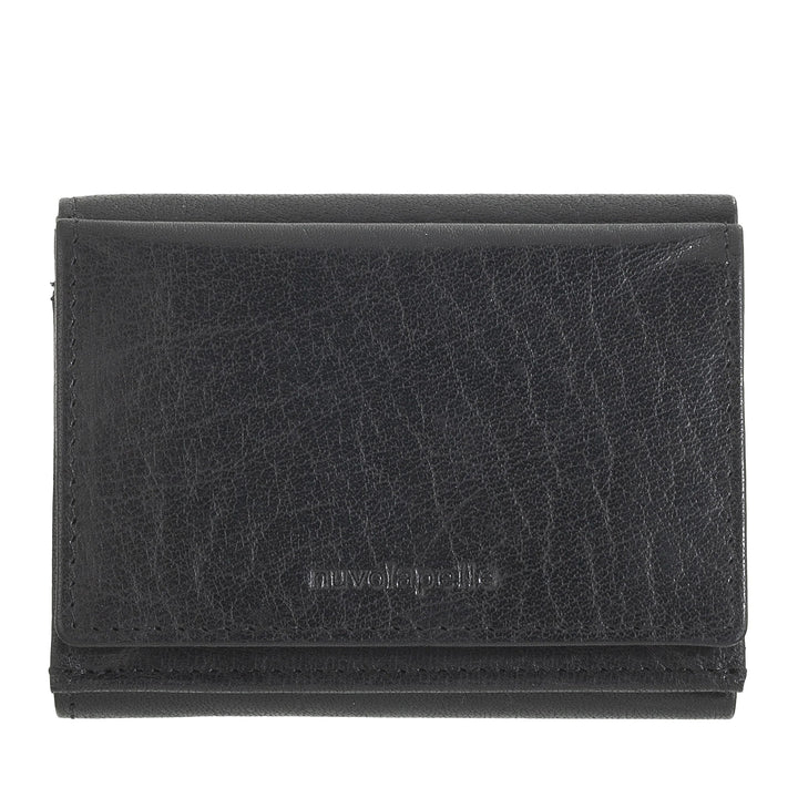 Nuvola Pelle Petit Portefeuille pour Homme et Femme en Cuir de Buffle - Élégant à Trois Volets avec Bouton Porte-Monnaie, Compartiments pour Cartes, Cartes et Billets de Banque