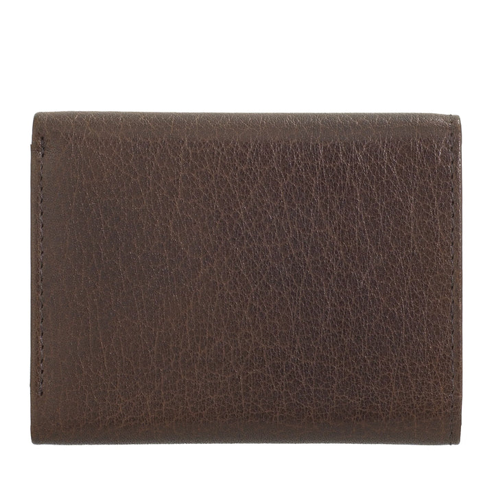 Nuvola Pelle Petit Portefeuille pour Homme et Femme en Cuir de Buffle - Élégant à Trois Volets avec Bouton Porte-Monnaie, Compartiments pour Cartes, Cartes et Billets de Banque