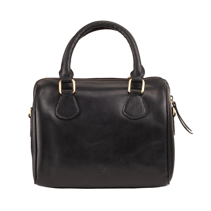 Nuvola Pelle Bolso de Mujer en Auténtica Piel de Búfalo con Bandolera Ajustable - Elegante Bolso Vintage con Cierre de Cremallera y Doble Asa