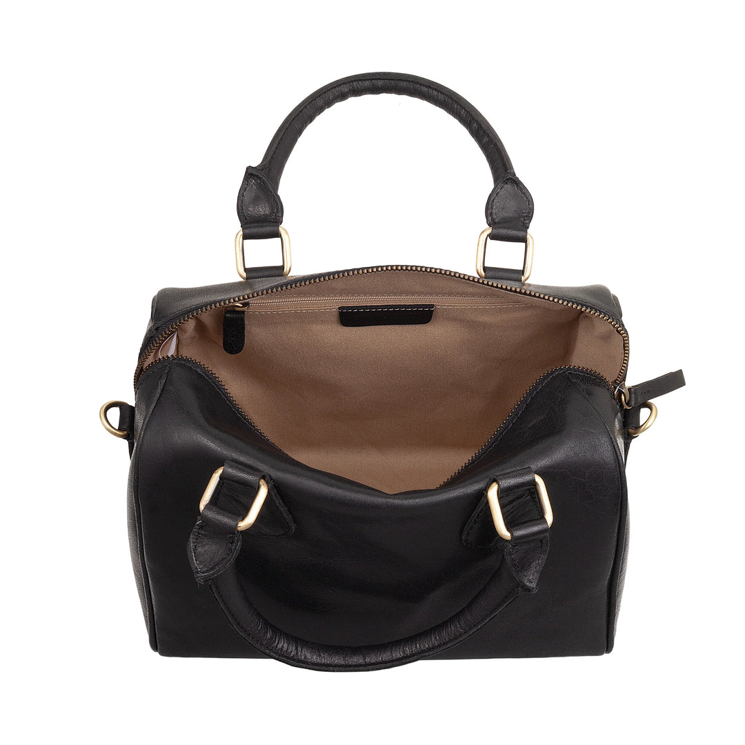 Nuvola Pelle Bolso de Mujer en Auténtica Piel de Búfalo con Bandolera Ajustable - Elegante Bolso Vintage con Cierre de Cremallera y Doble Asa