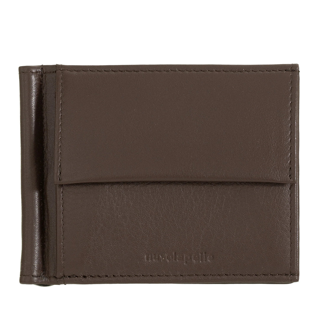 Nuvola Pelle Cartera de hombre con clip para billetes de piel y monedero - Carteras con resorte para billetes y bolsillos para tarjeteros