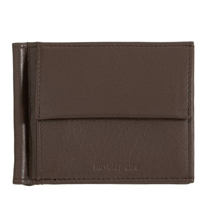 Nuvola Pelle Cartera de hombre con clip para billetes de piel y monedero - Carteras con resorte para billetes y bolsillos para tarjeteros