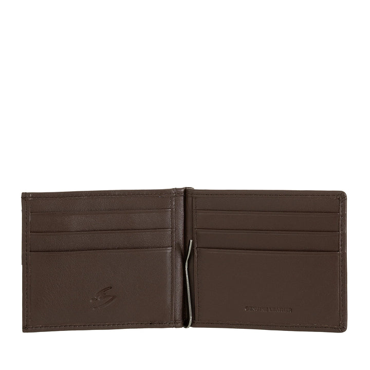 Nuvola Pelle Cartera de hombre con clip para billetes de piel y monedero - Carteras con resorte para billetes y bolsillos para tarjeteros