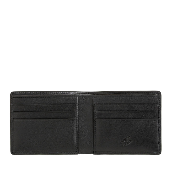 Nuvola Pelle Petit portefeuille pour homme en cuir – Portefeuille de poche fin et fin avec 6 emplacements pour cartes, cartes et billets de banque