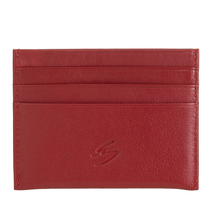 Nuvola Pelle Porta Carte di Credito Uomo Donna Slim - Portafoglio Sottile Tascabile in Morbida Pelle Nappa con 6 Slot Porta Tessere