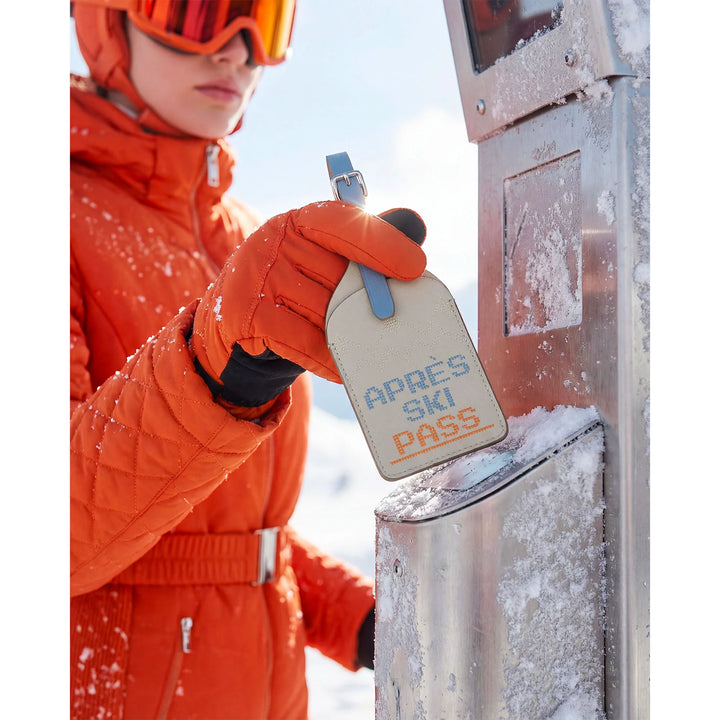 Etiqueta de nombre DUDU, etiqueta de maleta de cuero genuino Apres Ski, etiqueta de equipaje de viaje, etiqueta de dirección antipérdida