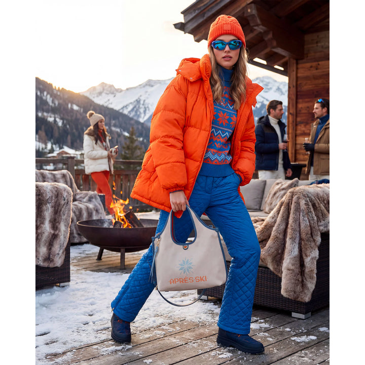 DUDU Bolso Bandolera Mujer en Nylon y Piel Après Ski - Shopper Ligero Tamaño Mediano con Bandolera Ajustable y Cierre Magnético, Diseño Sporty Chic