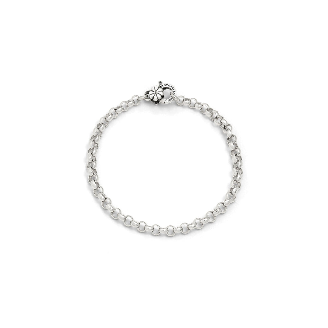 Pulsera Rolò pequeña de Giovanni Raspini con cierre de trébol de cuatro hojas 12455