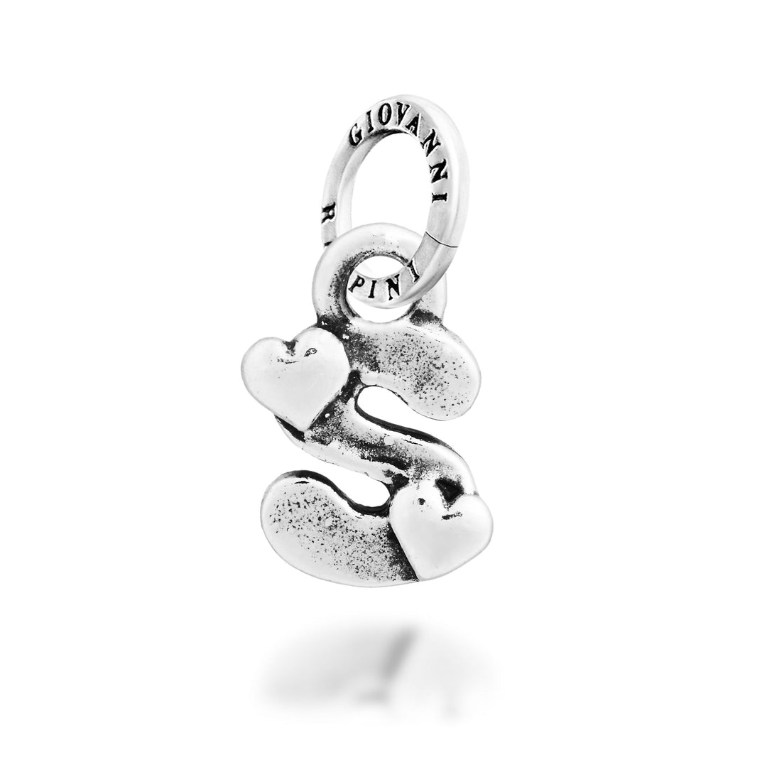 Giovanni Raspini Charm "S" Petits Coeurs - Silver Charm - 12795