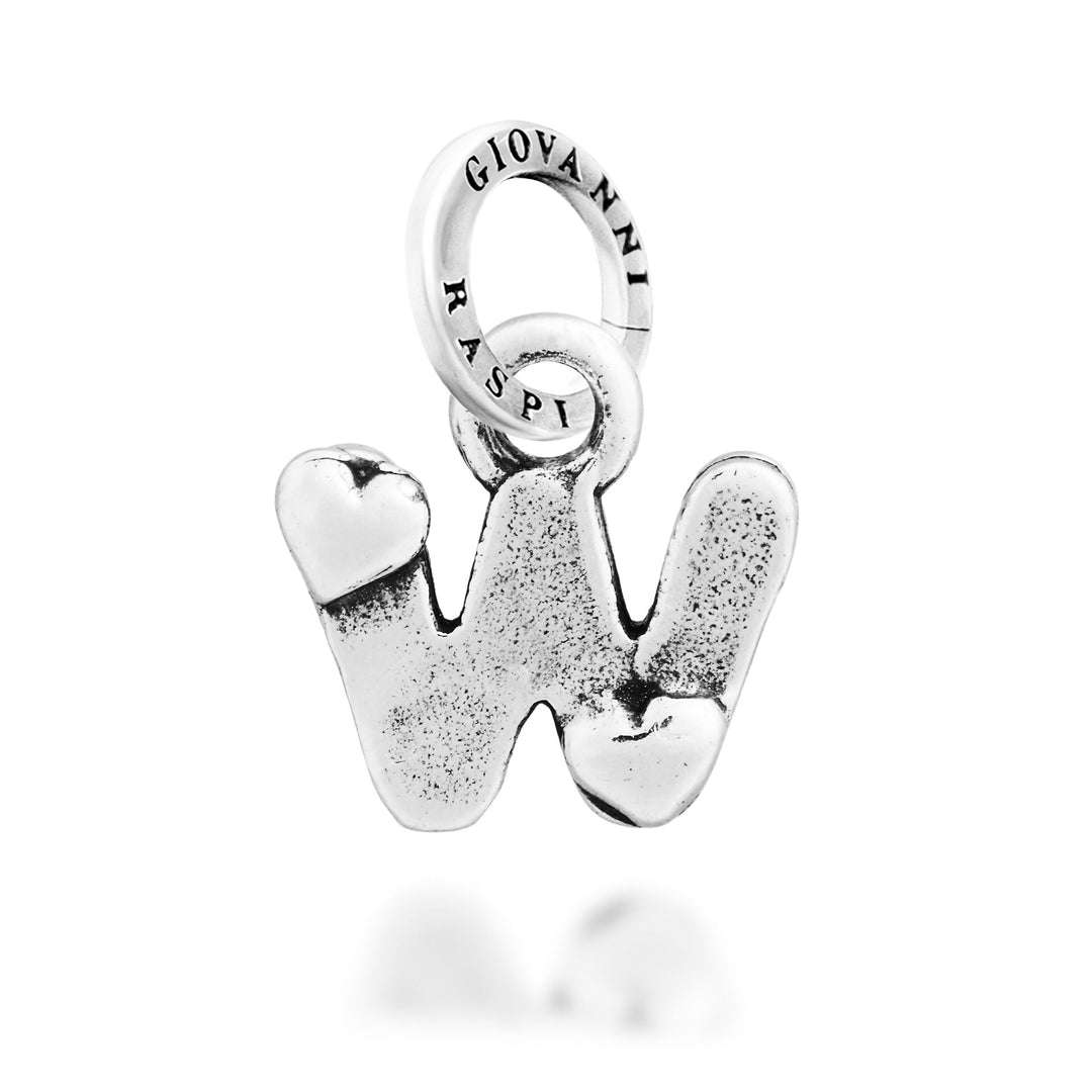 Giovanni Raspini Charm "W" Petits Coeurs - Silver Charm - 12799