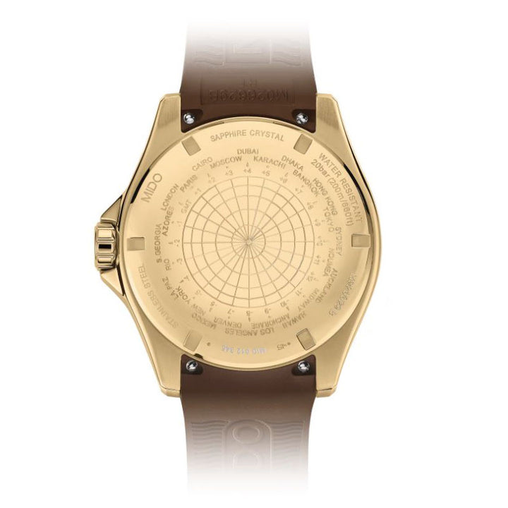 Montre Mido Ocean Star GMT 44mm noir automatique acier PVD finition or jaune M026.629.37.291.00