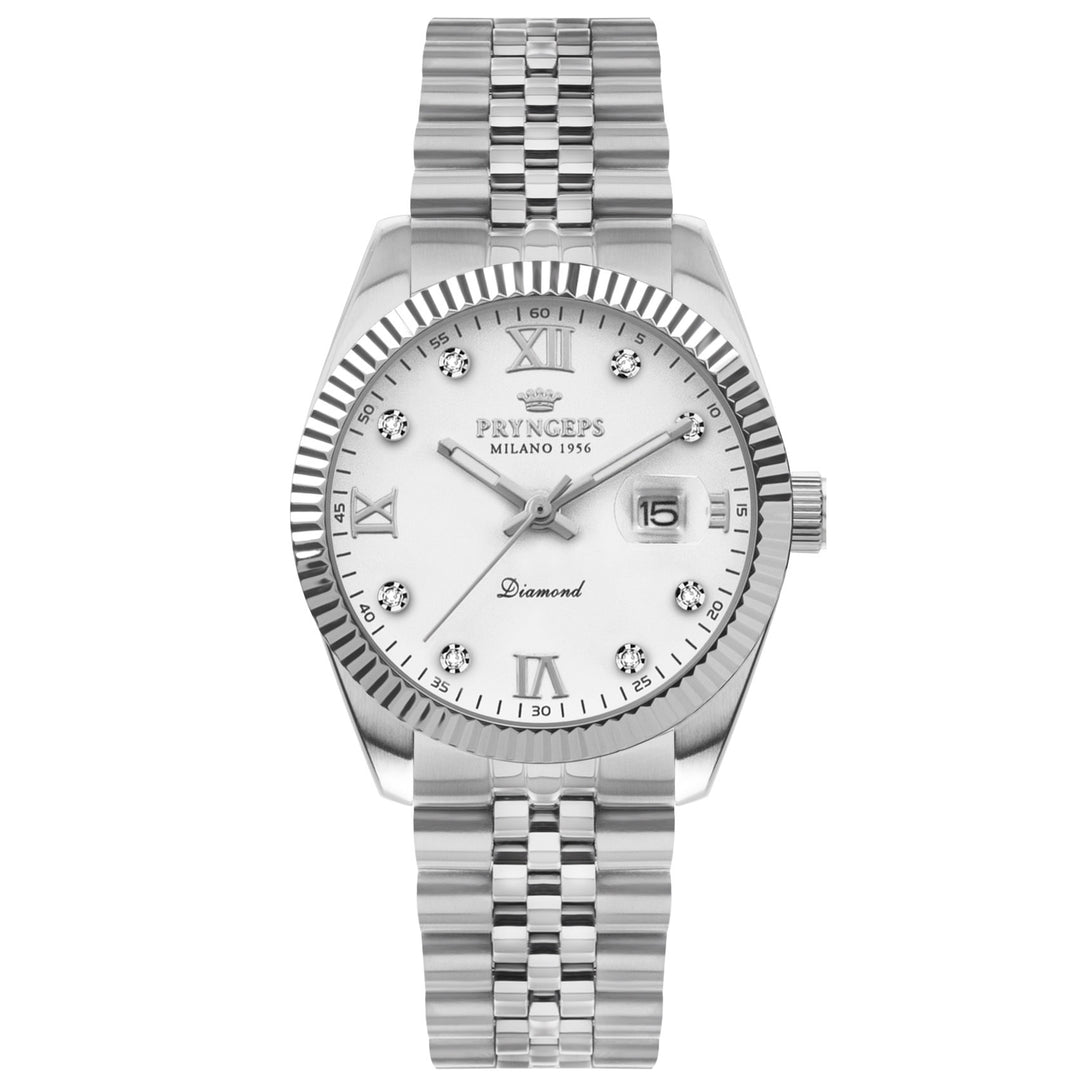 Montre Pryngeps Erre X 40 mm en acier à quartz blanc brillant A821/2QB BI