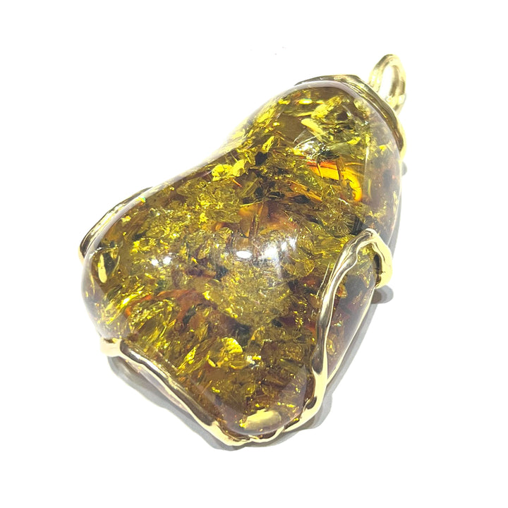 Colgante Capodagli Ámbar, montura de plata 925, acabado PVD en oro amarillo AC 00271