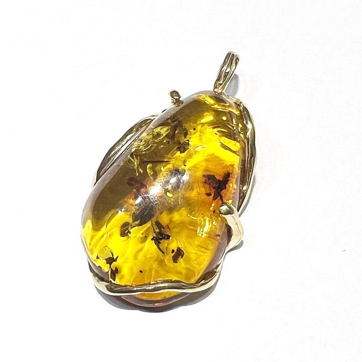 Colgante Capodagli Ámbar, montura de plata 925, acabado PVD en oro amarillo AC 00358