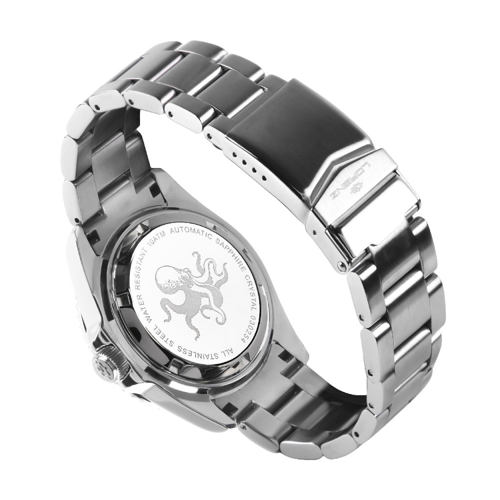 Montre Lorenz Tako 43 mm en acier automatique bleu 030254MM