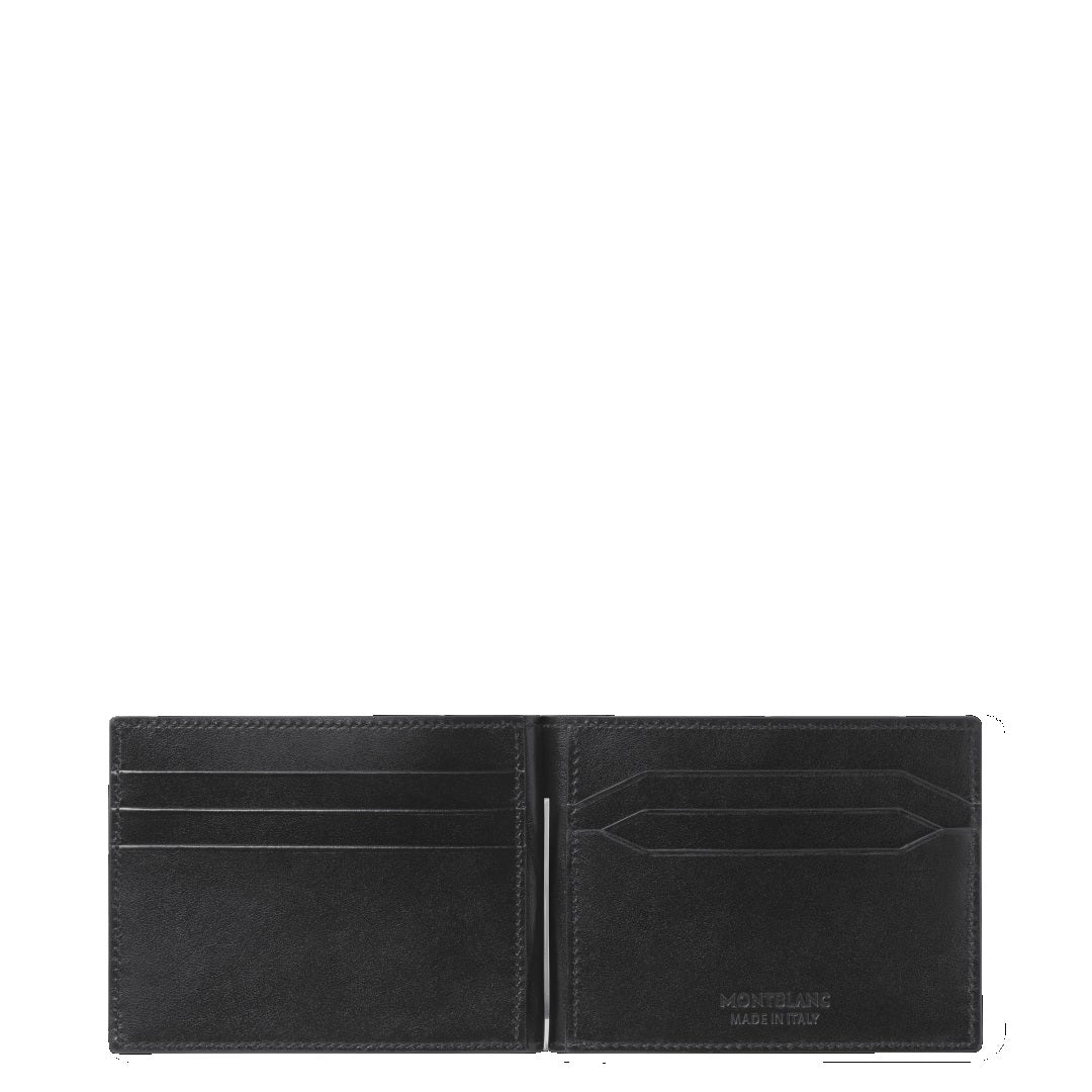 محفظة Montblanc Meisterst ⁇ ck 6 مقصورات مع مشبك النقود الأسود 198313