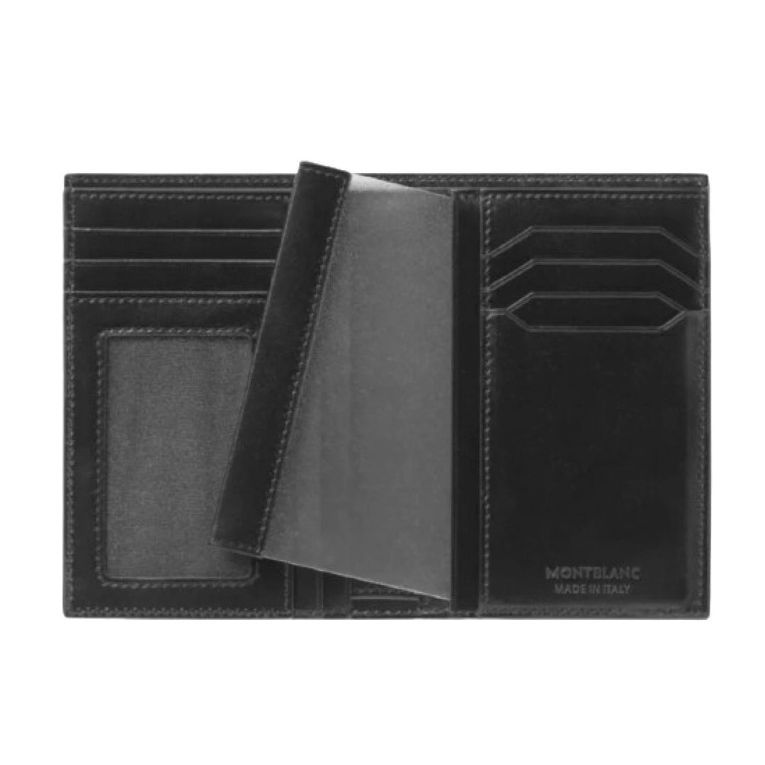 Montblanc 7 구획 지갑 및 검정 Meisterst ⁇ ck 신분증 홀더 198380