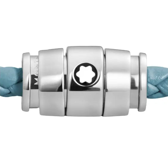 Montblanc 3-ring steel bracelet and Meisterstück Blue Fumè leather size S 13429360
