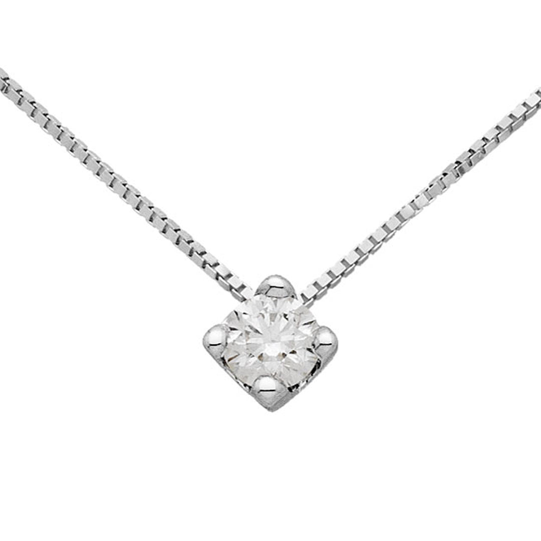 Collier diamant Capodagli en or blanc 18 carats avec lunette en diamant et pointes rondes CAP1968