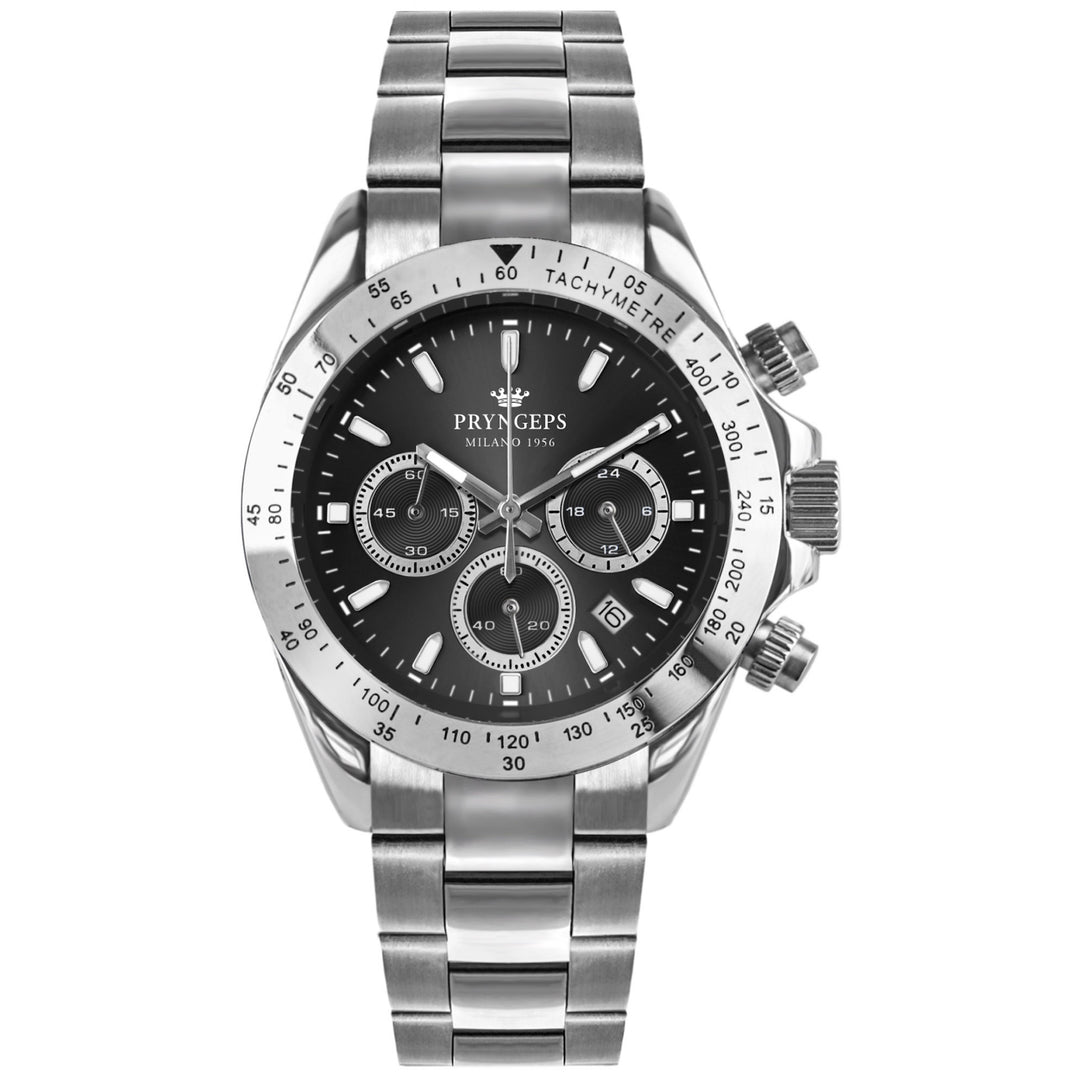 Pryngeps orologio Chrono uomo Erre X 40mm grigio quartz acciaio CR623/1 GR