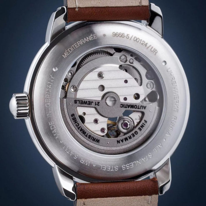 Montre Zeppelin LZ121 Mediterranée Automatique Ouverte 40mm beige automatique acier 9666-5