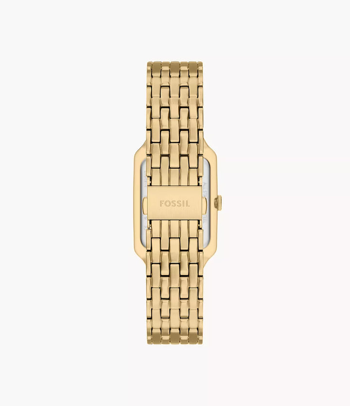 Reloj Fossil Raquel 23mm acero cuarzo verde acabado PVD oro amarillo ES5452