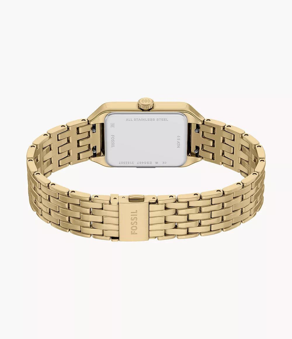 Fossil orologio Raquel mini 18mm argento quarzo acciaio finitura PVD oro giallo ES5467