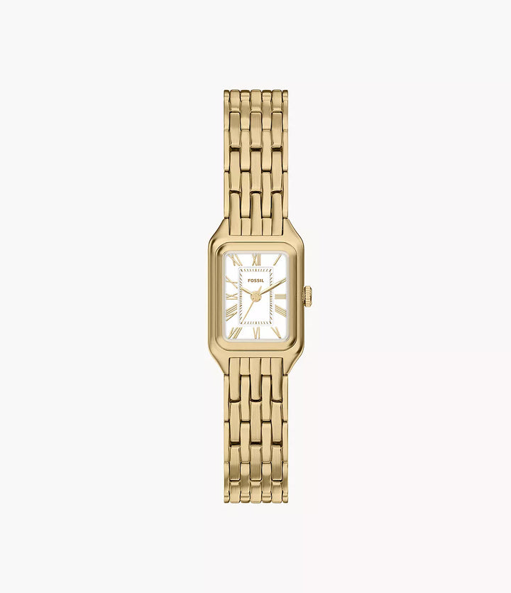 Fossil orologio Raquel mini 18mm argento quarzo acciaio finitura PVD oro giallo ES5467