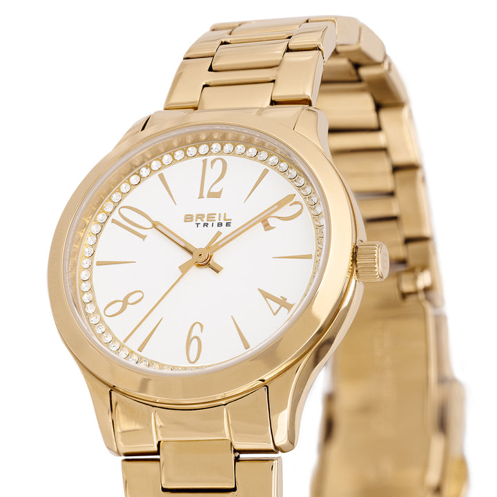 Breil Abby watch 32mm white quartz steel gold PVD finish EW0754